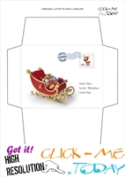 Free envelope to Santa template sleigh with postage stamp 22
